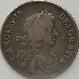 HALF CROWNS 1670  CHARLES II 3RD BUST V.SECUNDO  GF/NVF