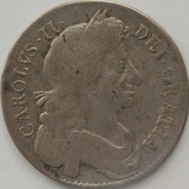 HALF CROWNS 1682  CHARLES II 4TH BUST QUARTO NF