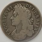 HALF CROWNS 1686  JAMES II 1ST BUST SECUNDO GF