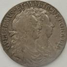 HALF CROWNS 1689  WILLIAM & MARY 1ST BUST 2ND SHIELD NO FROSTING PEARLS ESC 511 NVF