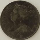 HALF CROWNS 1707 E ANNE EDINBURGH - MINOR ADJUSTMENT ON OBVERSE VF