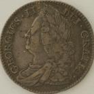 HALF CROWNS 1745  GEORGE II ROSES 5 OVER 3 RARE NVF/VF