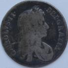 SHILLINGS 1668  CHARLES II 2ND BUST 8 OVER 3 ESC 1030A RARE GF