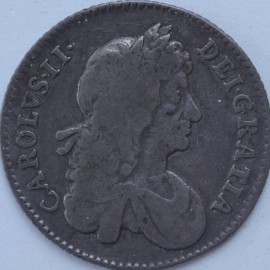 SHILLINGS 1668  CHARLES II 2ND BUST F