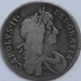 SHILLINGS 1672  CHARLES II 2ND BUST  GF/NVF