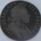 SHILLINGS 1699  WILLIAM III 5TH BUST PLAIN SCARCE F/GF