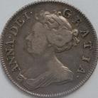 SHILLINGS 1707  ANNE 2ND BUST ROSES & PLUMES RARE NVF/VF