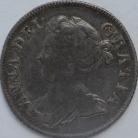 SHILLINGS 1707  ANNE 3RD BUST PLUMES SCARCE NVF
