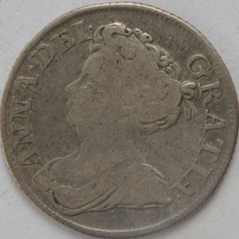 SHILLINGS 1712  ANNE ROSES & PLUMES SCARCE F