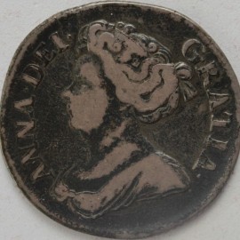 SHILLINGS 1714  ANNE ROSES AND PLUMES SCARCE  NVF