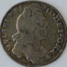 SIXPENCES 1697  WILLIAM III 1ST BUST SMALL CROWNS.INVERTED A IN 2ND V OF GVLIELMVS RARE ESC 1553 F