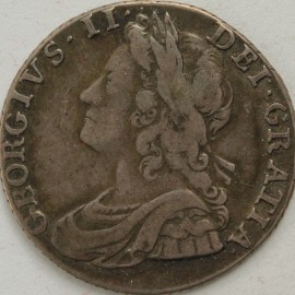 SHILLINGS 1735  GEORGE II ROSES AND PLUMES SCARCE NVF