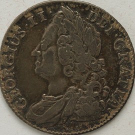 SHILLINGS 1743  GEORGE II ROSES GVF