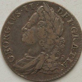 SHILLINGS 1747  GEORGE II ROSES  NVF