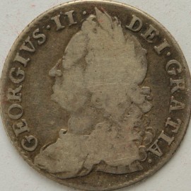 SHILLINGS 1747  GEORGE II ROSES  GF