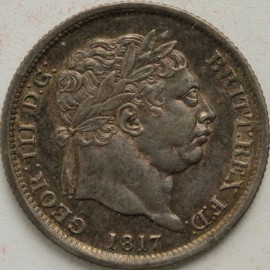 SHILLINGS 1817  GEORGE III RRIT ERROR RARE NEF