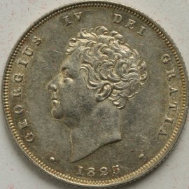 SHILLINGS 1825  GEORGE IV 2ND HEAD 3RD REVERSE  GEF