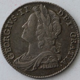 SIXPENCES 1741  GEORGE II ROSES GVF