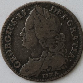 SIXPENCES 1745  GEORGE II LIMA GF