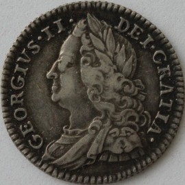 SIXPENCES 1750  GEORGE II OLD HEAD PLAIN  NEF