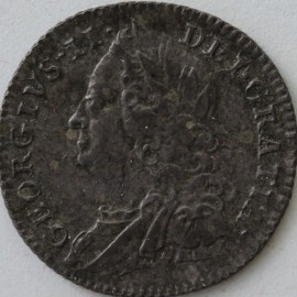 SIXPENCES 1758  GEORGE II 8 OVER 7 NEF