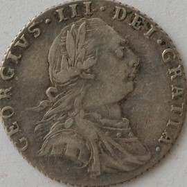 SIXPENCES 1787  GEORGE III WITH HEARTS GVF