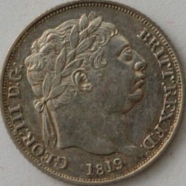 SIXPENCES 1819  GEORGE III SMALL 8 IN DATE EF