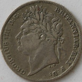 SIXPENCES 1826  GEORGE IV 1ST HEAD 2ND REVERSE VERY RARE NVF