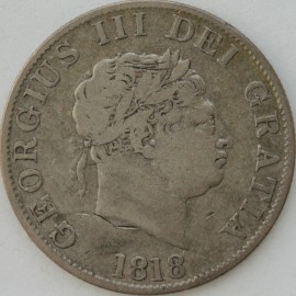 HALF CROWNS 1818  GEORGE III  GF