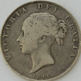 HALF CROWNS 1845  VICTORIA  GF