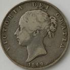 HALF CROWNS 1849  VICTORIA LARGE DATE GF