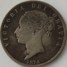 HALF CROWNS 1874  VICTORIA  VF