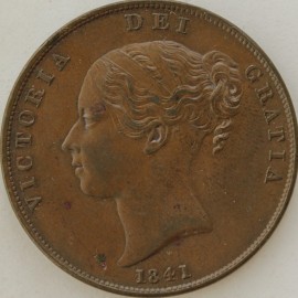 PENNIES 1841  VICTORIA NO COLON AFTER REG NEF