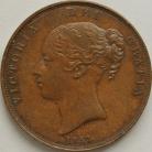 PENNIES 1853  VICTORIA ORN TRID SMALL DATE GEF