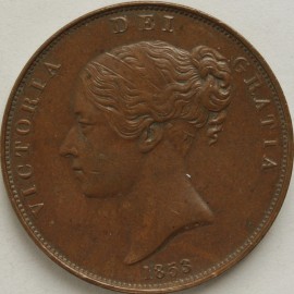 PENNIES 1853  VICTORIA ORN TRIDENT NEF