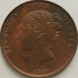 PENNIES 1854  VICTORIA PLAIN TRIDENT DEF GVF