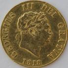 HALF SOVEREIGNS 1818  GEORGE III GEORGE III GVF