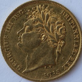 HALF SOVEREIGNS 1825  GEORGE IV GEORGE IV GVF