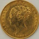 HALF SOVEREIGNS 1853  VICTORIA 8 OVER 7 EXTREMELY RARE GEF