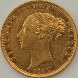 HALF SOVEREIGNS 1872  VICTORIA DIE NO 243 UNRECORDED  NEF