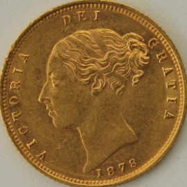 HALF SOVEREIGNS 1878  VICTORIA DIE NO 54 EF