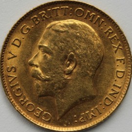 HALF SOVEREIGNS 1914  GEORGE V LONDON GEF