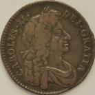 HALF CROWNS 1679  CHARLES II 4TH BUST TERTIO PRIMO VF