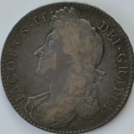 HALF CROWNS 1688  JAMES II 2ND BUST QUARTO SCARCE  GF/NVF