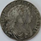 HALF CROWNS 1689  WILLIAM & MARY 1ST BUST 1ST SHIELD FROSTED PEARLS ESC 505 VF/GVF