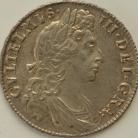 HALF CROWNS 1698  WILLIAM III 1ST BUST LARGE SHIELDS DECIMO ESC 554 EF