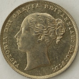 SHILLINGS 1864  VICTORIA DIE NO 65 UNC LUS  