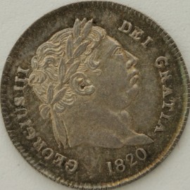 THREEPENCES SILVER 1820  GEORGE III  UNC T