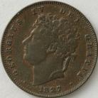 THIRD FARTHINGS 1827  GEORGE IV NVF