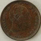 HALF FARTHINGS 1837  WILLIAM IV RARE NEF